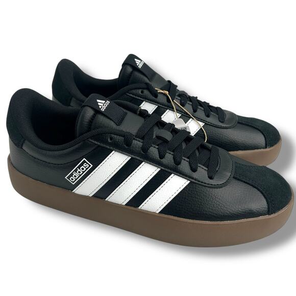 adidas Shoes - NEW Adidas Women's VL Court 3.0 Sneakers Size 8 Black Leather Low Top Casual